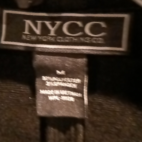 NWT NYCC black embossed l/s coat w big pockets & side slits Sz Med - Picture 1 of 13